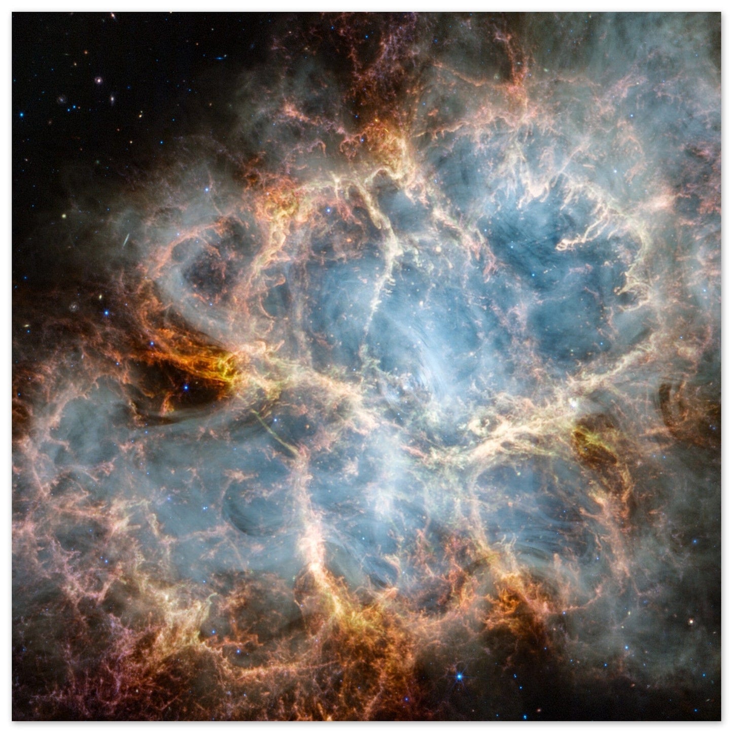 NASA - Poster - Aluminum - 28. Crab Nebula (NIRCam and MIRI Image) - James Webb Space Telescope Aluminum Print TP Aviation Art 50x50 cm / 20x20″ 