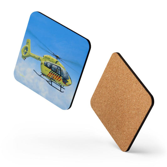 Peter Hoogenberg - Coaster - Ambulance Helicopter Wadden Islands Coasters TP Aviation Art