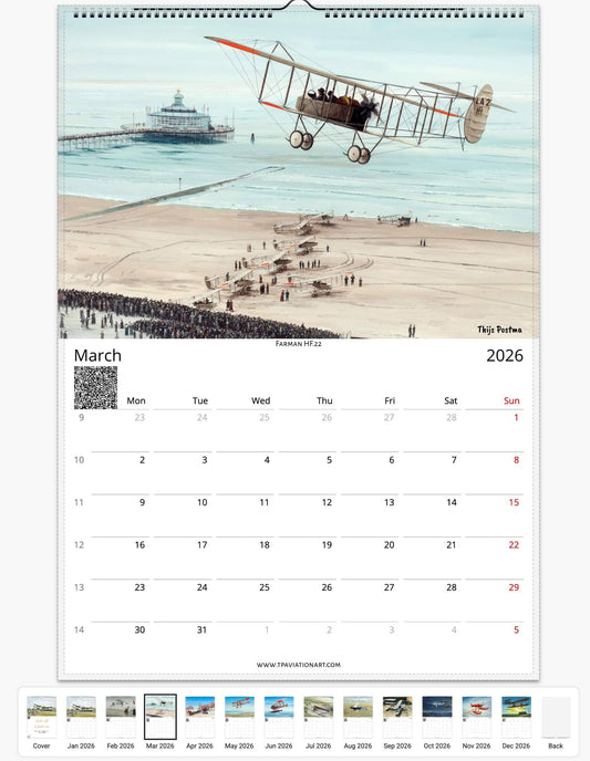 Thijs Postma - Aviation Art Calendar 2026 - Pioneers Of Flight Selection Calendar TP Aviation Art