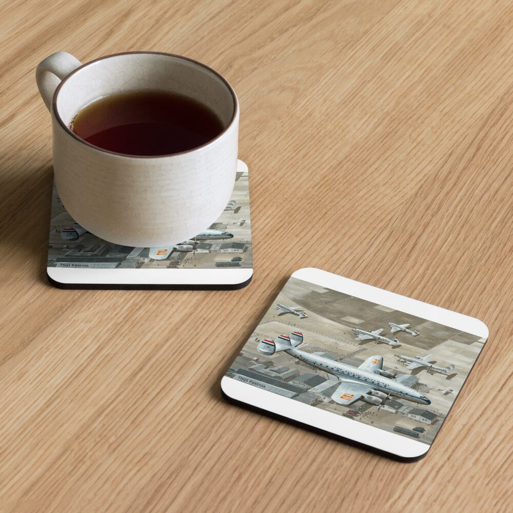 Thijs Postma - Coaster - Lockheed L-049 Constellation PH-TAU Low Pass Schiphol 1947 Coasters TP Aviation Art