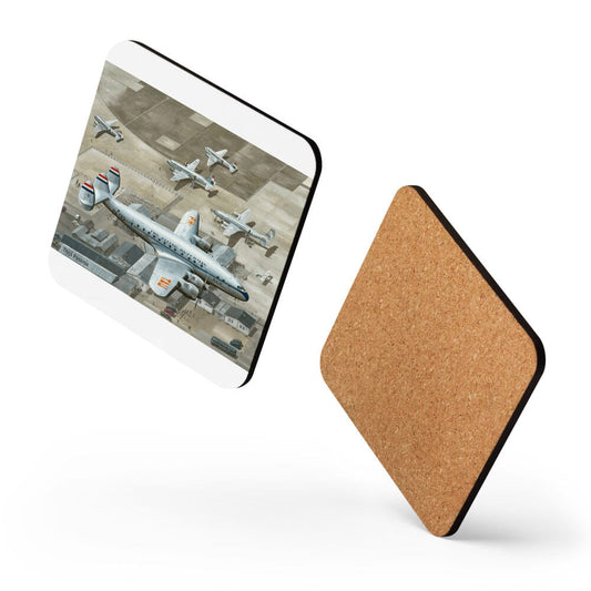 Thijs Postma - Coaster - Lockheed L-049 Constellation PH-TAU Low Pass Schiphol 1947 Coasters TP Aviation Art