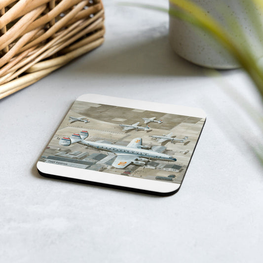 Thijs Postma - Coaster - Lockheed L-049 Constellation PH-TAU Low Pass Schiphol 1947 Coasters TP Aviation Art