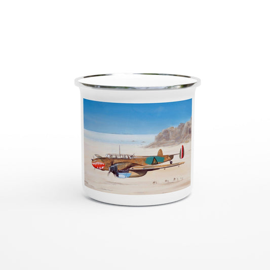 Thijs Postma - Enamel Mug - Messerschmitt Bf 110 Iraq - White 12oz Mugs TP Aviation Art