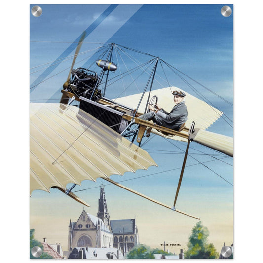 Thijs Postma - Poster - Acrylic - Fokker Spin No. 3 Haarlem Acrylic Print TP Aviation Art 40x50 cm / 16x20″