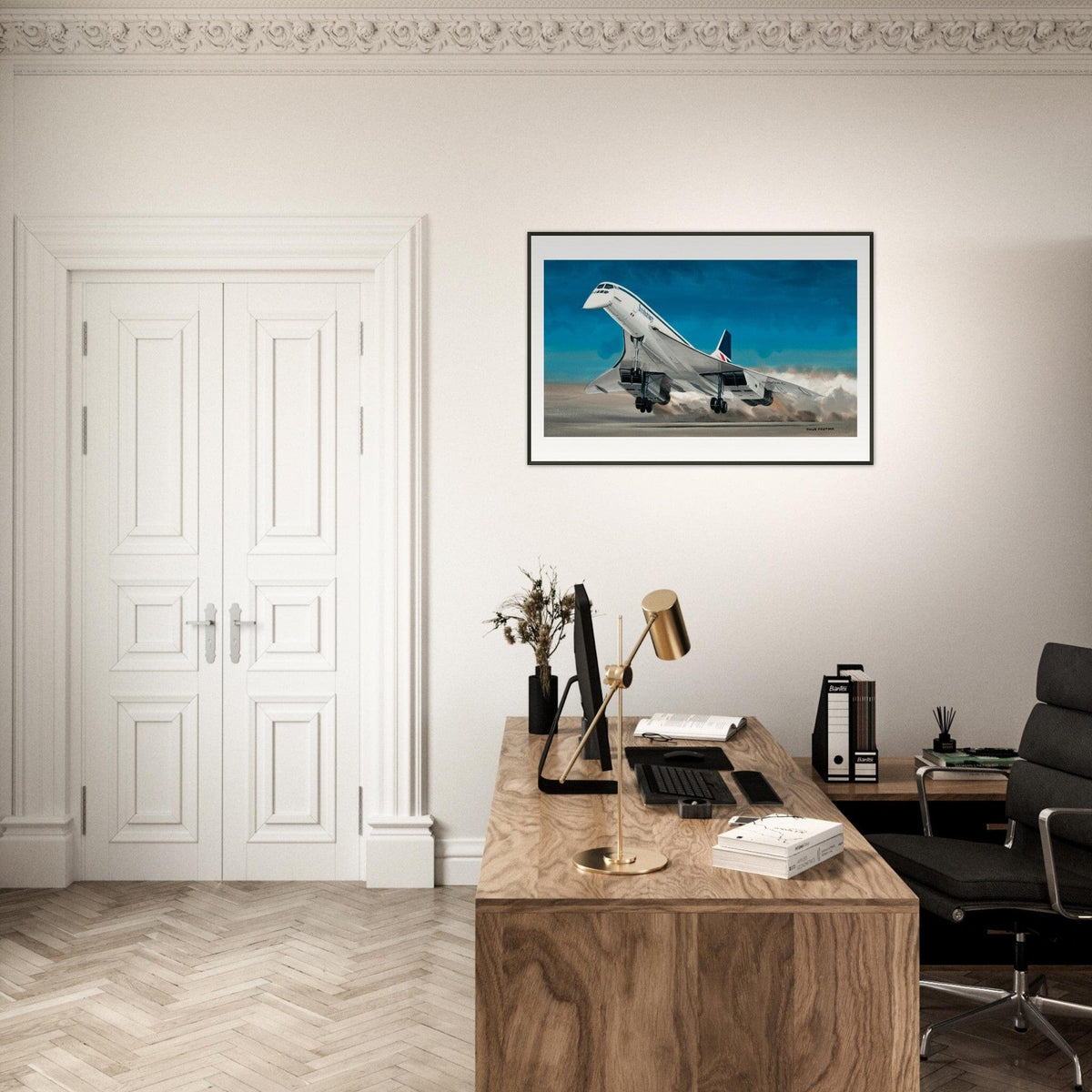 Thijs Postma - Poster - Aerospatiale-BAe Concorde Taking Off - Metal Frame Poster - Metal Frame TP Aviation Art