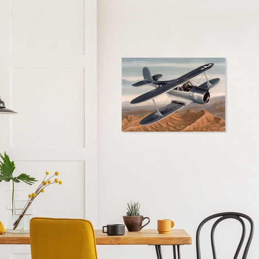 Thijs Postma - Poster - Beechcraft 17 Staggerwing USN Poster Only TP Aviation Art