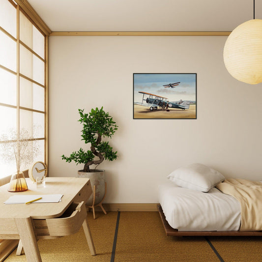 Thijs Postma - Poster - Boeing 40 Getting Aboard - Metal Frame Poster - Metal Frame TP Aviation Art