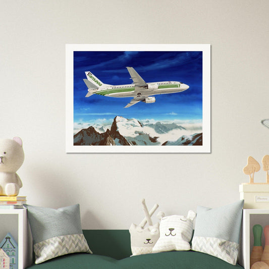 Thijs Postma - Poster - Boeing 737-300 Transavia Over Alps PH-HVN Poster Only TP Aviation Art