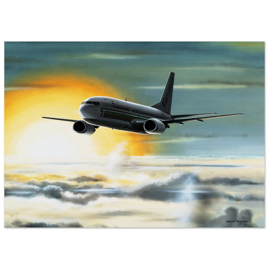 Thijs Postma - Poster - Boeing 737 Transavia Sunset Poster Only TP Aviation Art 50x70 cm / 20x28″