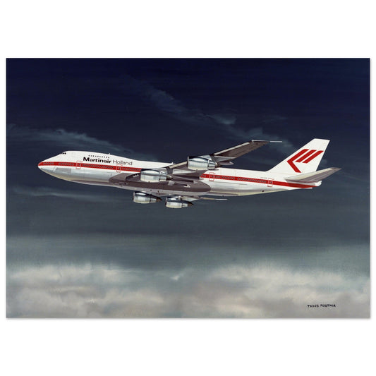Thijs Postma - Poster - Boeing 747-200 Martinair Poster Only TP Aviation Art 50x70 cm / 20x28″