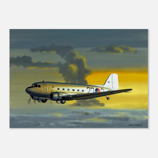 Thijs Postma - Poster - Douglas C-47 MLD East Indies Poster Only TP Aviation Art 50x70 cm / 20x28″