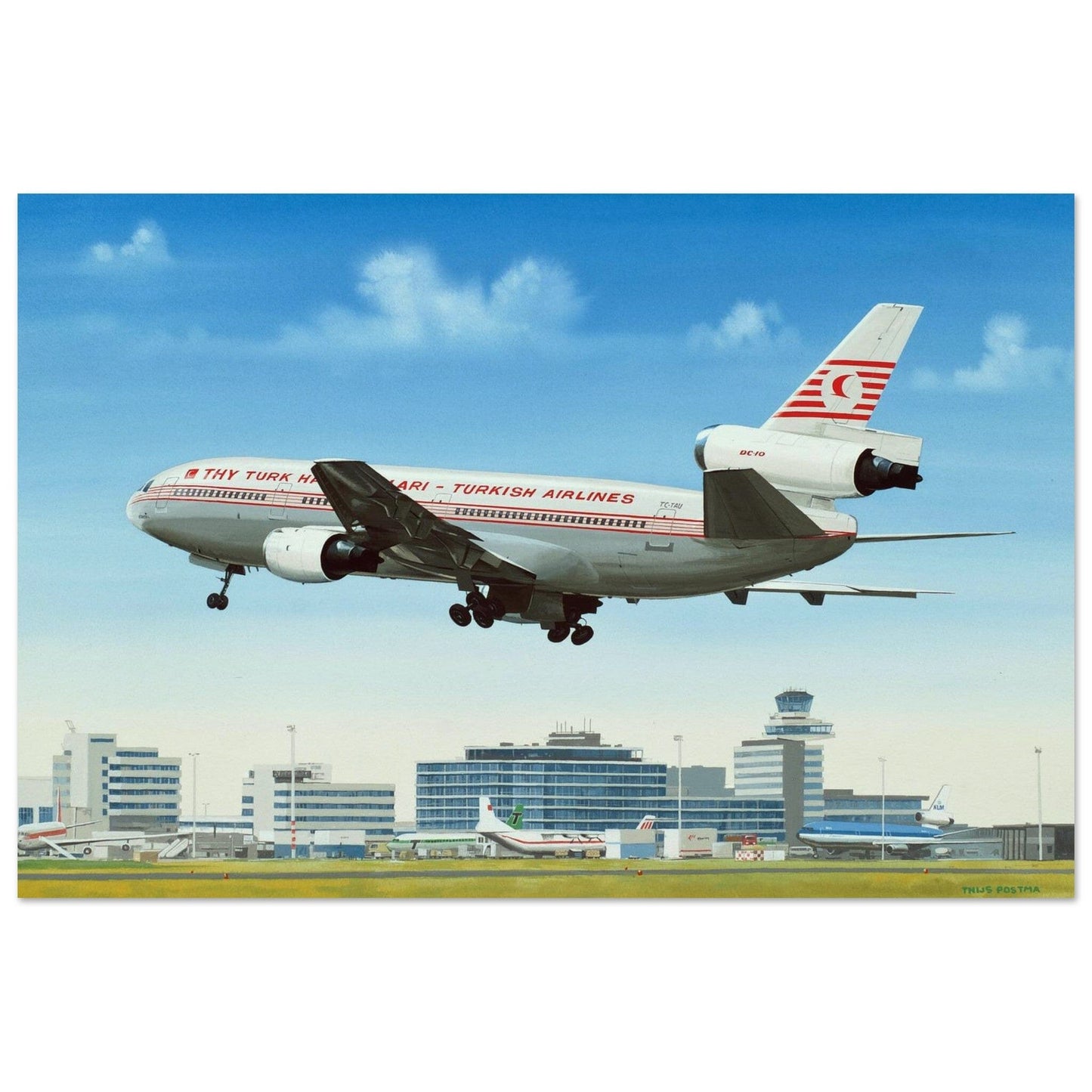 Thijs Postma - Poster - Douglas DC-10 Turkish Airlines Poster Only TP Aviation Art 60x90 cm / 24x36″