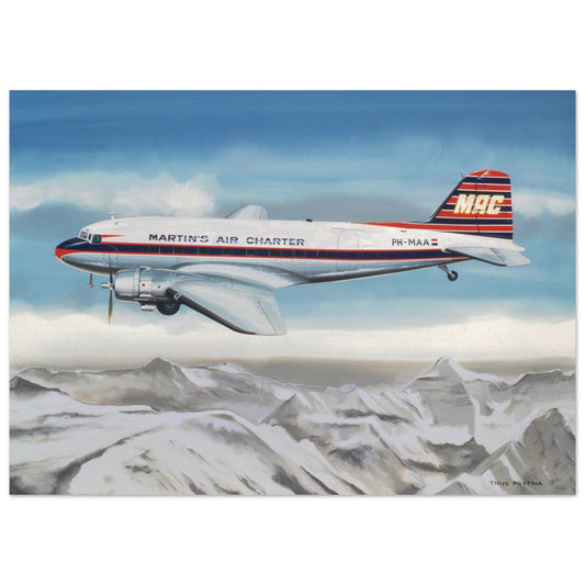 Thijs Postma - Poster - Douglas DC-3 Martinair Poster Only TP Aviation Art 50x70 cm / 20x28″
