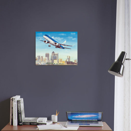 Thijs Postma - Poster - Embraer 190 CityHopper London City Airport Poster Only TP Aviation Art