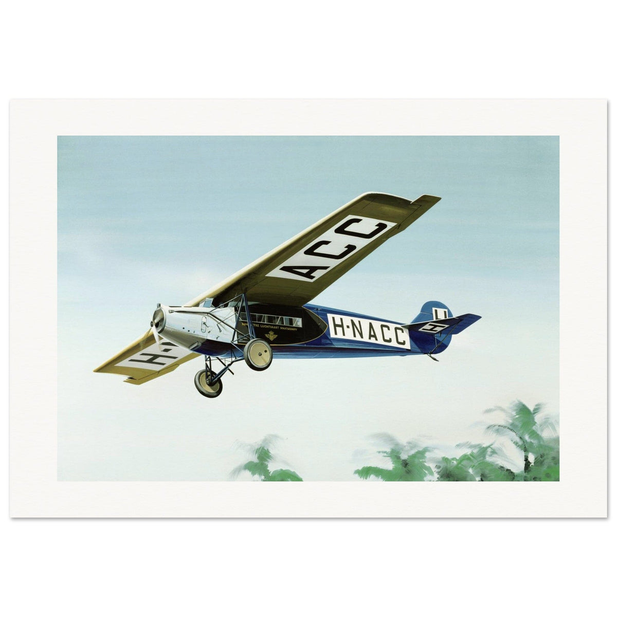 Thijs Postma - Poster - Fokker F.7 H-NACC Arriving In Dutch Indies Poster Only TP Aviation Art 70x100 cm / 28x40″