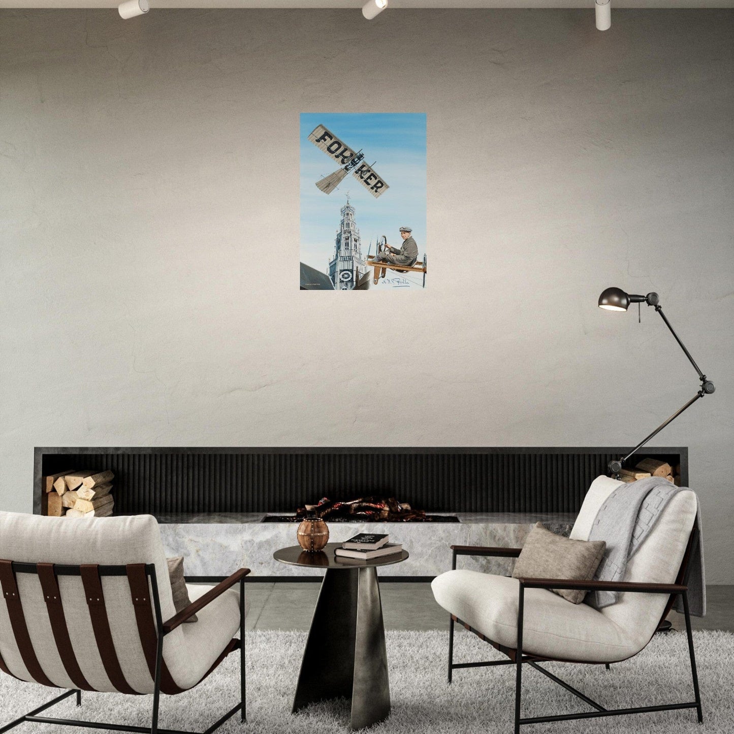 Thijs Postma - Poster - Fokker Spin No. 3 Haarlem Bavo Tower Poster Only TP Aviation Art