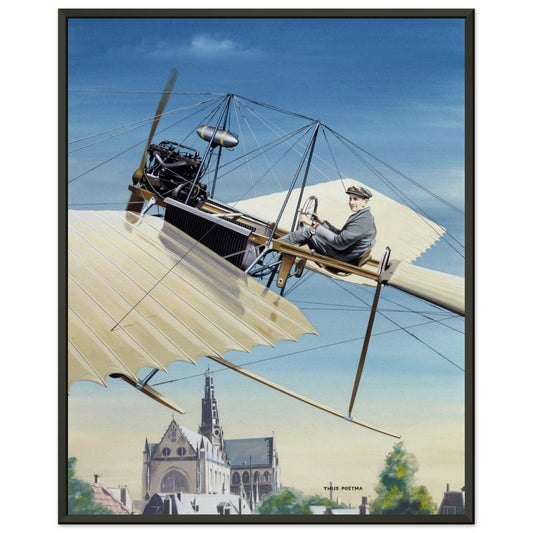 Thijs Postma - Poster - Fokker Spin No. 3 Haarlem - Metal Frame Poster - Metal Frame TP Aviation Art 40x50 cm / 16x20″