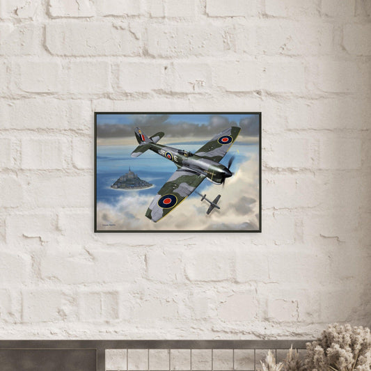 Thijs Postma - Poster - Hawker Tempest JF-E Downing A German Fighter - Metal Frame Poster - Metal Frame TP Aviation Art