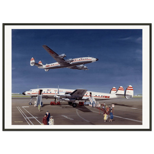 Thijs Postma - Poster - Lockheed L-1649 Starliner - Metal Frame Poster - Metal Frame TP Aviation Art 50x70 cm / 20x28″