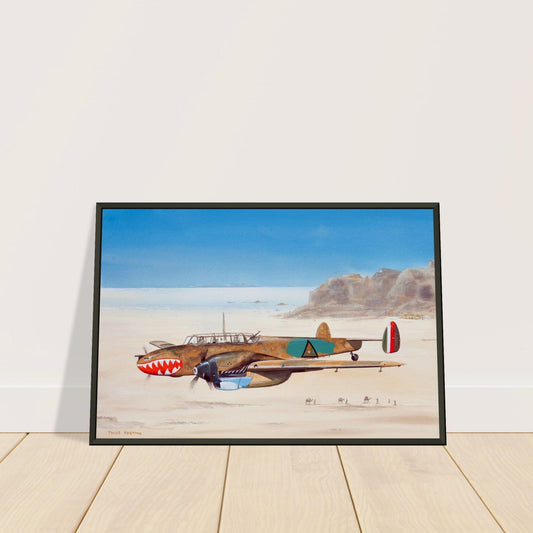 Thijs Postma - Poster - Messerschmitt Bf 110 Iraq - Metal Frame Poster - Metal Frame TP Aviation Art