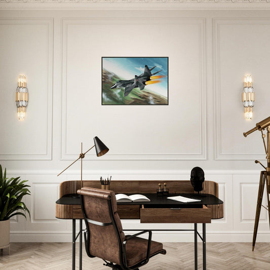 Thijs Postma - Poster - MiG-29 Full Afterburners - Metal Frame Poster - Metal Frame TP Aviation Art