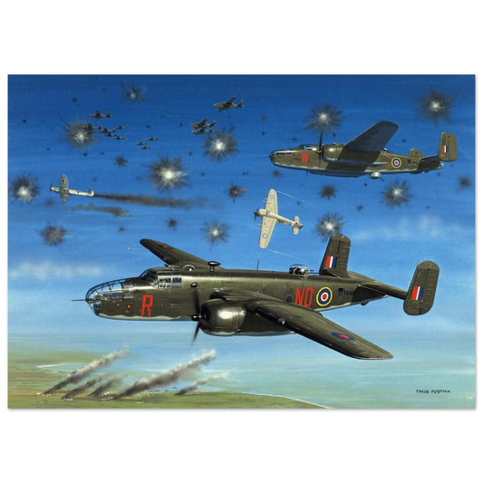 Thijs Postma - Poster - North American Mitchell B-25C 320 Sqn Brest Poster Only TP Aviation Art 50x70 cm / 20x28″