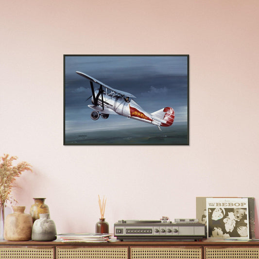 Thijs Postma - Poster - Polikarpov I-5 In The Sky - Metal Frame Poster - Metal Frame TP Aviation Art