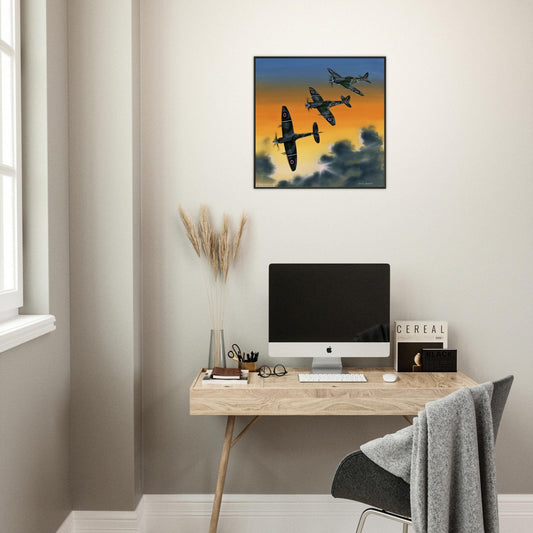 Thijs Postma - Poster - Supermarine Spitfire Mk.24 In HongKong - Metal Frame Poster - Metal Frame TP Aviation Art