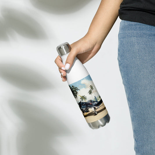Thijs Postma - Water Bottle - Vought F4U-1A Corsair Of Lt Ike Kepford In The Pacific Water Bottles TP Aviation Art