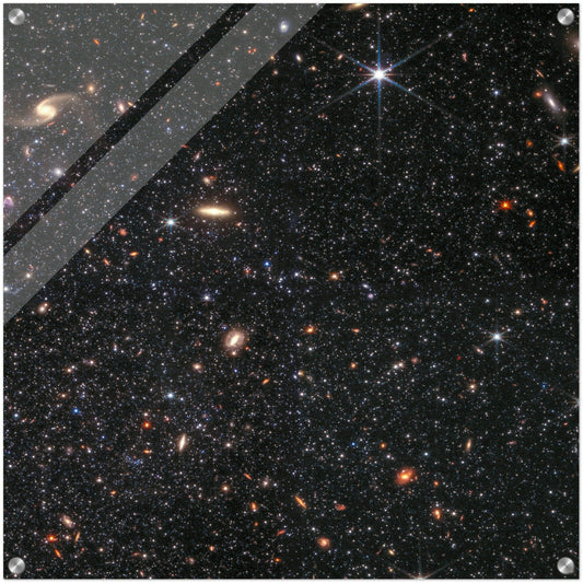 NASA - Poster - Acrylic - 10. Dwarf Galaxy Wolf–Lundmark–Melotte (NIRCam Image) - James Webb Space Telescope Acrylic Print TP Aviation Art