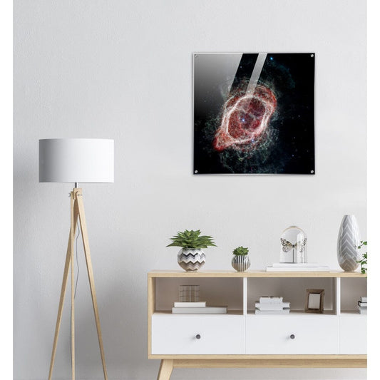 NASA - Poster - Acrylic - 12b. Southern Ring Nebula’s Spokes (NIRCam and MIRI Composite Compass Image) - James Webb Space Telescope Acrylic Print TP Aviation Art
