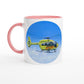 Peter Hoogenberg - Mug - Ambulance Helicopter Wadden Islands - 11oz Ceramic - Round Mugs TP Aviation Art ceramic pink 