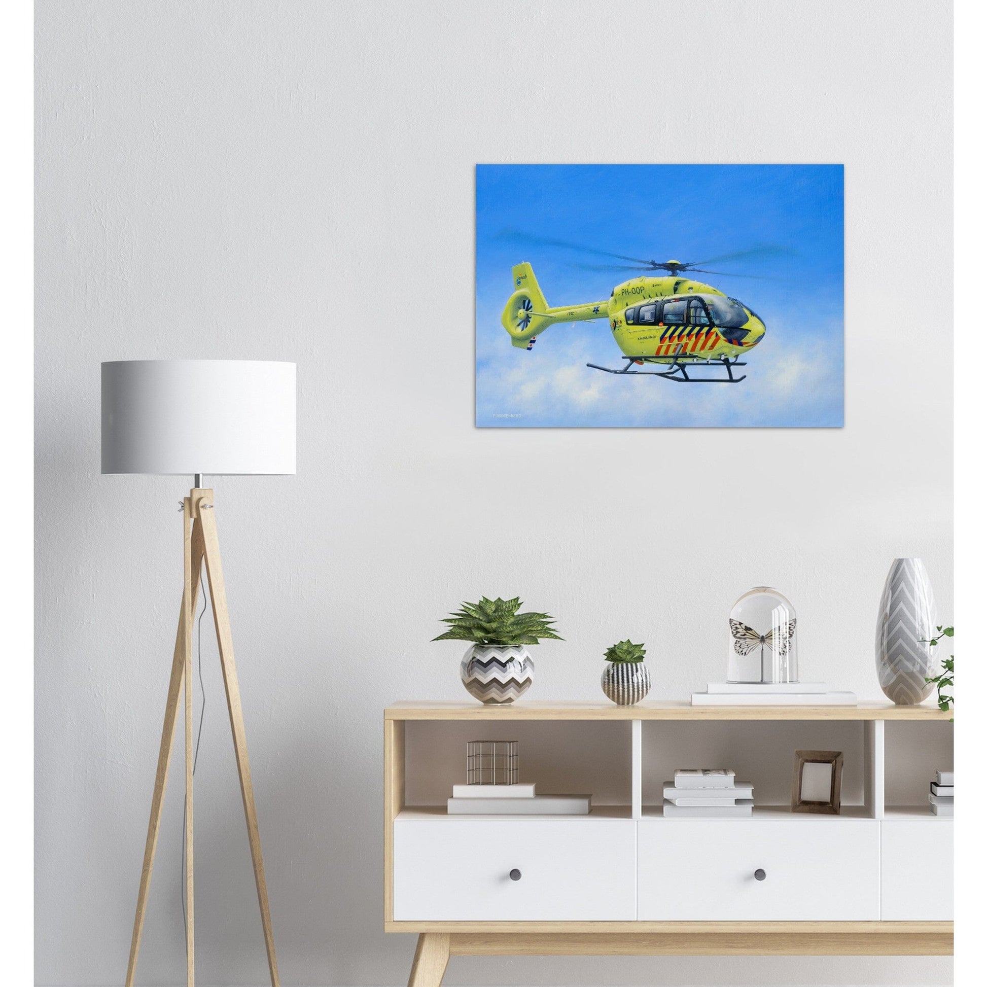 Peter Hoogenberg - Poster - Ambulance Helicopter Wadden Islands Poster Only TP Aviation Art 