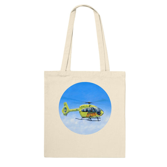 Peter Hoogenberg - Tote Bag - Ambulance Helicopter Wadden Islands - Premium Tote Bag TP Aviation Art