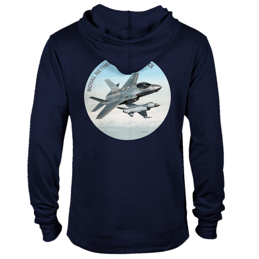 Thijs Postma - Hoodie - F-35 JSF Next To F-16 - Premium Unisex Pullover Hoodie TP Aviation Art