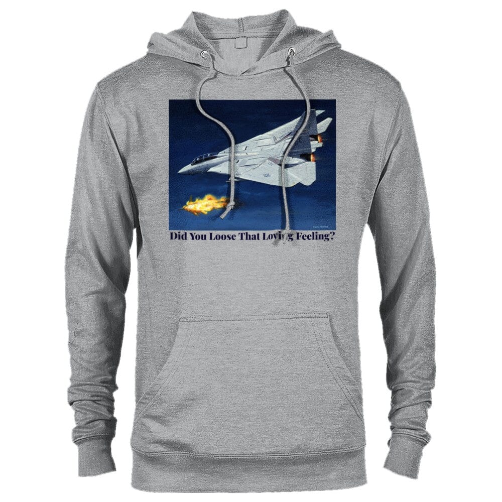 Thijs Postma - Hoodie - Grumman F-14 Tomcat Downing A MiG-23 - Premium Unisex Pullover Hoodie TP Aviation Art Sports Grey XS