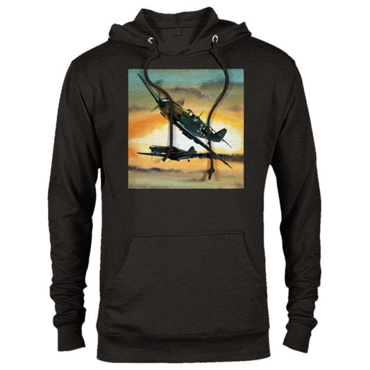 Thijs Postma - Hoodie - Messerschmitt Bf 109E Shot A Lavochkin LaGG-3 - Premium Unisex Pullover Hoodie TP Aviation Art