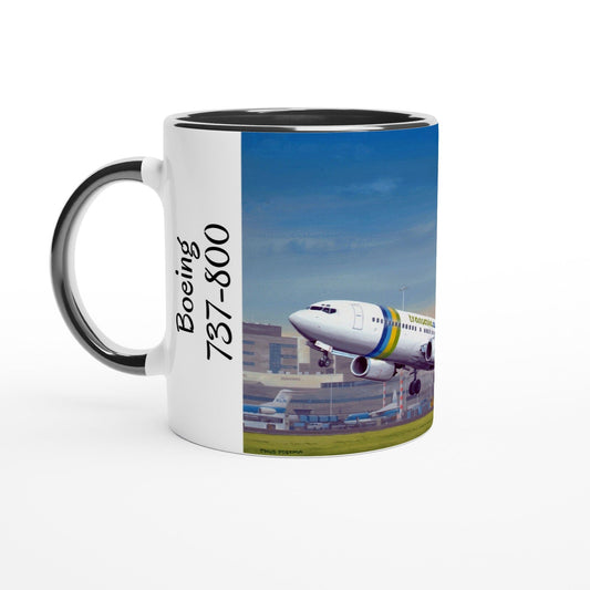 Thijs Postma - Mug - Boeing 737-800 Transavia Schiphol Airport - Ceramic 11oz Mugs TP Aviation Art