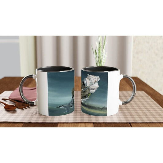 Thijs Postma - Mug - General Dynamics F-16A KLu Using The Ejection Seat - Ceramic 11oz Mugs TP Aviation Art