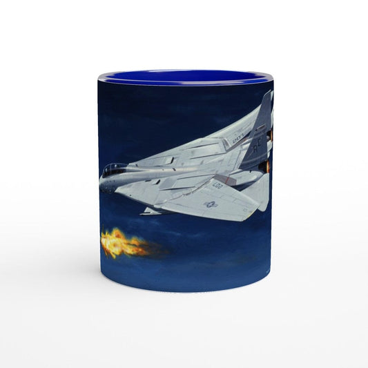 Thijs Postma - Mug - Grumman F-14 Tomcat Shooting Down A MiG-23 - Ceramic 11oz Mugs TP Aviation Art
