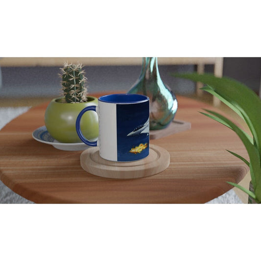 Thijs Postma - Mug - Grumman F-14 Tomcat Shooting Down A MiG-23 - Ceramic 11oz Mugs TP Aviation Art
