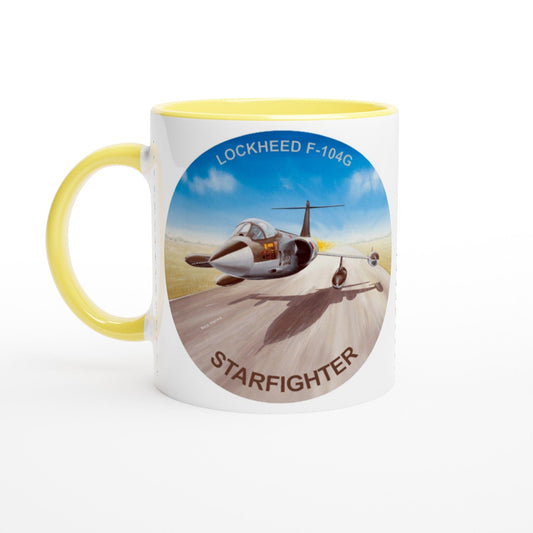Thijs Postma - Mug - Lockheed F-104G KLu D-8332 On The Deck - 11oz Ceramic Mugs TP Aviation Art