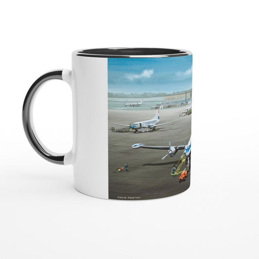 Thijs Postma - Mug - Lockheed L-1049 Super Constellation PH-LKC 1965 - Ceramic 11oz Mugs TP Aviation Art