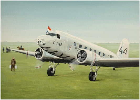 Thijs Postma - Original Painting - Douglas DC-2 Uiver Albury Racetrack Original Painting TP Aviation Art 