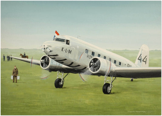 Thijs Postma - Original Painting - Douglas DC-2 Uiver Albury Racetrack Original Painting TP Aviation Art