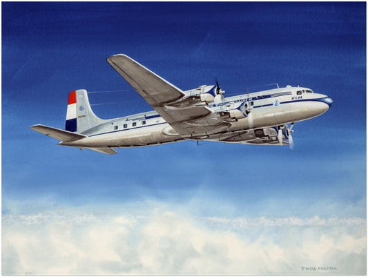 Thijs Postma - Original Painting - Douglas DC-6 KLM PH-TDI Original Painting TP Aviation Art