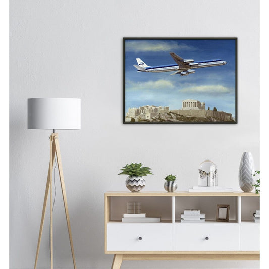 Thijs Postma - Poster - 1967 Douglas DC-8-63 Acropolis - Metal Frame Poster - Metal Frame TP Aviation Art