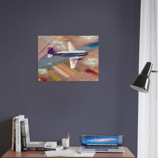 Thijs Postma - Poster - Acrylic - Douglas DC-3 PH-ARG Over Bollenstreek Acrylic Print Gelato