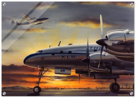 Thijs Postma - Poster - Acrylic - Lockheed L-749 NEI Sunset Acrylic Print TP Aviation Art