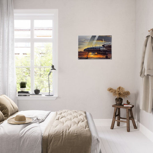 Thijs Postma - Poster - Acrylic - Lockheed L-749 NEI Sunset Acrylic Print TP Aviation Art